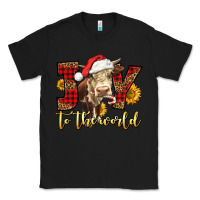Black joy to the world christmas cow Classic Tee - LillyAllenDesigns