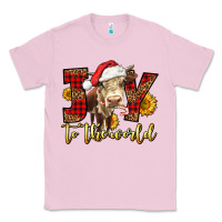 Bubblegum Pink joy to the world christmas cow Classic Tee - LillyAllenDesigns