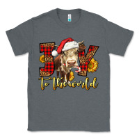 Charcoal Heather joy to the world christmas cow Classic Tee - LillyAllenDesigns