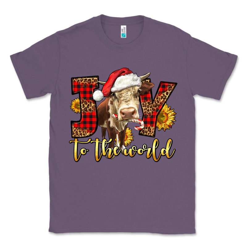 Joy To The World Christmas Cow Classic Tee by LillyAllenDesigns | Teevron