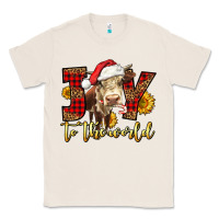 Natural joy to the world christmas cow Classic Tee - LillyAllenDesigns