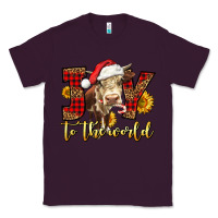 Plum joy to the world christmas cow Classic Tee - LillyAllenDesigns