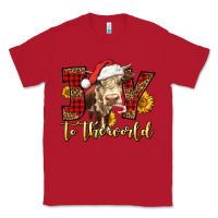 Red joy to the world christmas cow Classic Tee - LillyAllenDesigns
