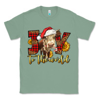 Sage joy to the world christmas cow Classic Tee - LillyAllenDesigns