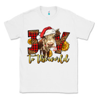 White joy to the world christmas cow Classic Tee - LillyAllenDesigns