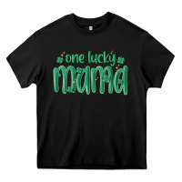 Black one lucky mama Heavy Core Tee - MaliasSmallBusiness