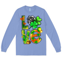 Colony Blue st.patrick love with clover Long Sleeve Tee - NancyCooperArtShop