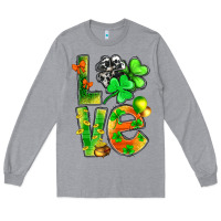 Heather Grey st.patrick love with clover Long Sleeve Tee - NancyCooperArtShop