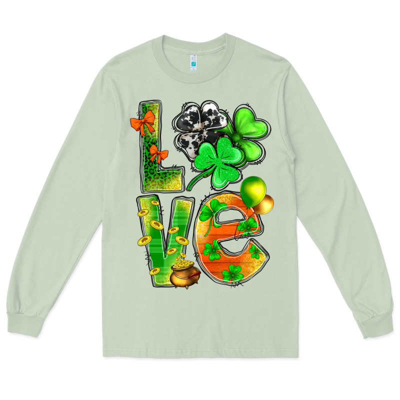 St.patrick Love With Clover Long Sleeve Tee by NancyCooperArtShop | Teevron