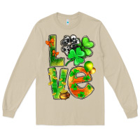 Mushroom st.patrick love with clover Long Sleeve Tee - NancyCooperArtShop