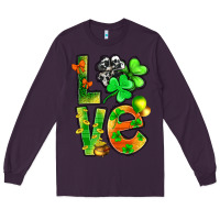 Plum st.patrick love with clover Long Sleeve Tee - NancyCooperArtShop
