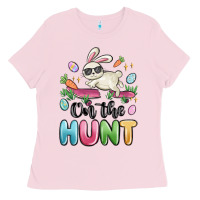 Bubblegum Pink on the hunt easter Ladies Tee - MaliasSmallBusiness