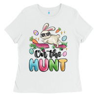 White on the hunt easter Ladies Tee - MaliasSmallBusiness