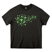 Asphalt four leaf clover Heavy Core Tee - MaliasSmallBusiness