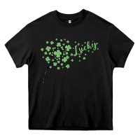 Black four leaf clover Heavy Core Tee - MaliasSmallBusiness