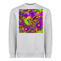 Heather Grey Mardi Gras and jester hat seamless pattern Heavyweight Sweatshirt - HowdyJamesFarm