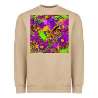 Mushroom Mardi Gras and jester hat seamless pattern Heavyweight Sweatshirt - HowdyJamesFarm
