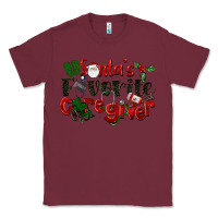 Burgundy Santa's Favorite Caregiver Christmas Classic Tee - LillyAllenDesigns