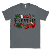 Charcoal Heather Santa's Favorite Caregiver Christmas Classic Tee - LillyAllenDesigns