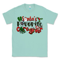 Seafoam Santa's Favorite Caregiver Christmas Classic Tee - LillyAllenDesigns