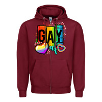 Burgundy gay af Zipper Hoodie - OliviaCreatesArt