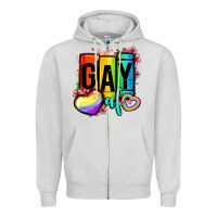 Dove Grey gay af Zipper Hoodie - OliviaCreatesArt