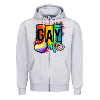 Heather Grey gay af Zipper Hoodie - OliviaCreatesArt