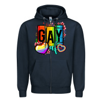 Navy gay af Zipper Hoodie - OliviaCreatesArt