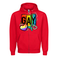 Red gay af Zipper Hoodie - OliviaCreatesArt