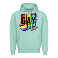 Seafoam gay af Zipper Hoodie - OliviaCreatesArt