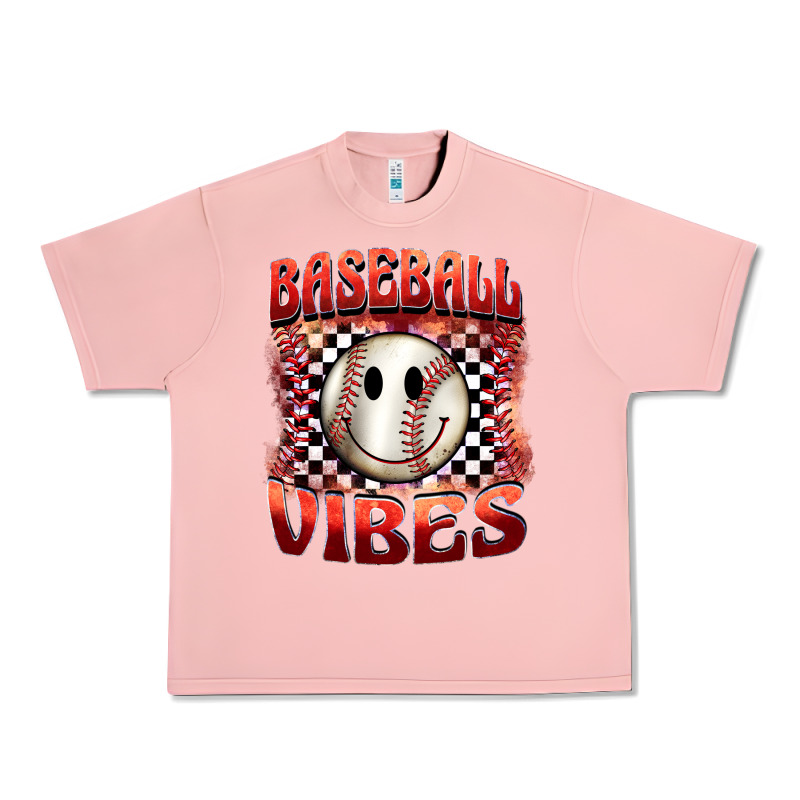 Baseball Vibes Smiley Face Urban Heavy Tee by BarkalooDesign | Teevron