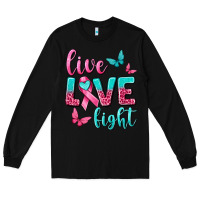 Black live love fight breast cancer Long Sleeve Tee - texasbilliewilder