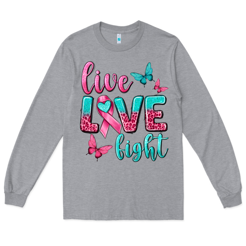 Live Love Fight Breast Cancer Long Sleeve Tee by texasbilliewilder | Teevron
