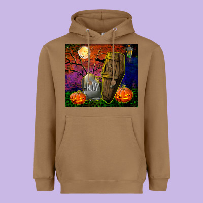 Headstone And Coffin Tumbler Heavyweight Hoodie Designed By Bundleandbundleshop