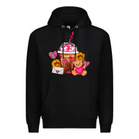 Black Valentines Day Frappe Coffee Premium Hoodie - FaDigitalArtStudio