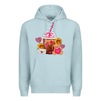 Blue Mist Valentines Day Frappe Coffee Premium Hoodie - FaDigitalArtStudio