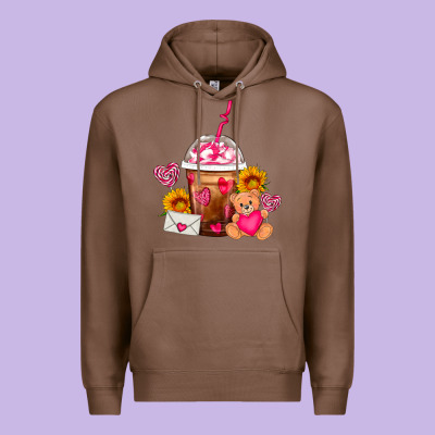 Valentines Day Frappe Coffee Premium Hoodie Designed By Fadigitalartstudio