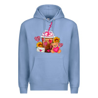 Colony Blue Valentines Day Frappe Coffee Premium Hoodie - FaDigitalArtStudio