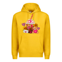 Lemon Valentines Day Frappe Coffee Premium Hoodie - FaDigitalArtStudio