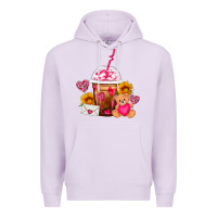 Lilac Valentines Day Frappe Coffee Premium Hoodie - FaDigitalArtStudio