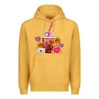 Mustard Valentines Day Frappe Coffee Premium Hoodie - FaDigitalArtStudio
