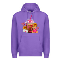 Purple Valentines Day Frappe Coffee Premium Hoodie - FaDigitalArtStudio