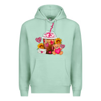 Seafoam Valentines Day Frappe Coffee Premium Hoodie - FaDigitalArtStudio