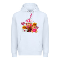 White Valentines Day Frappe Coffee Premium Hoodie - FaDigitalArtStudio