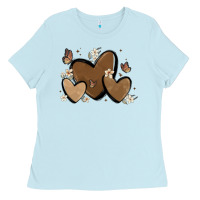 Baby Blue melanin hearts Ladies Tee - MaliasSmallBusiness