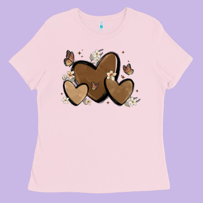 Melanin Hearts Ladies Tee Designed By Maliassmallbusiness