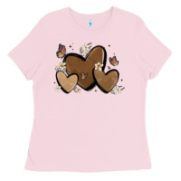Bubblegum Pink melanin hearts Ladies Tee - MaliasSmallBusiness