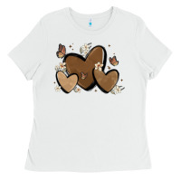 White melanin hearts Ladies Tee - MaliasSmallBusiness