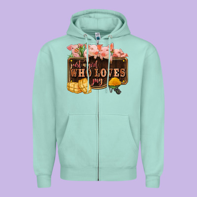Just A Girl Who Loves Pig Olivia Zipper Hoodie Designed By Oliviacreatesart
