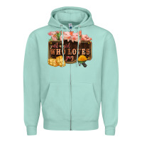Seafoam just a girl who loves pig olivia Zipper Hoodie - OliviaCreatesArt